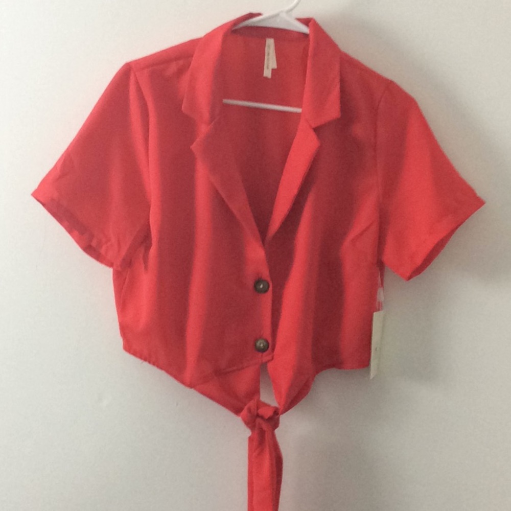 NEW Moon Orchid Women’s Blouse  Large Tie Waist